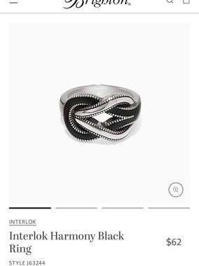Brighton Black and Silver Interlocking Beaded Ring